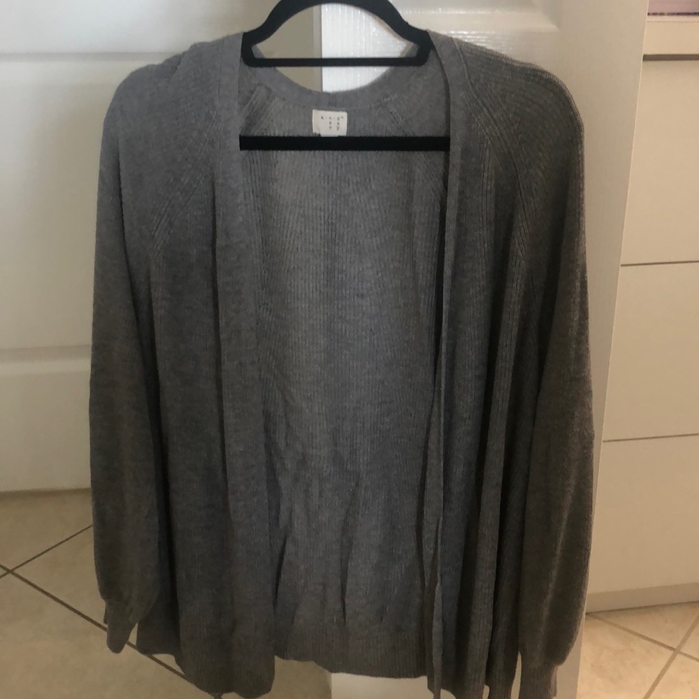 Grey knit cardigan